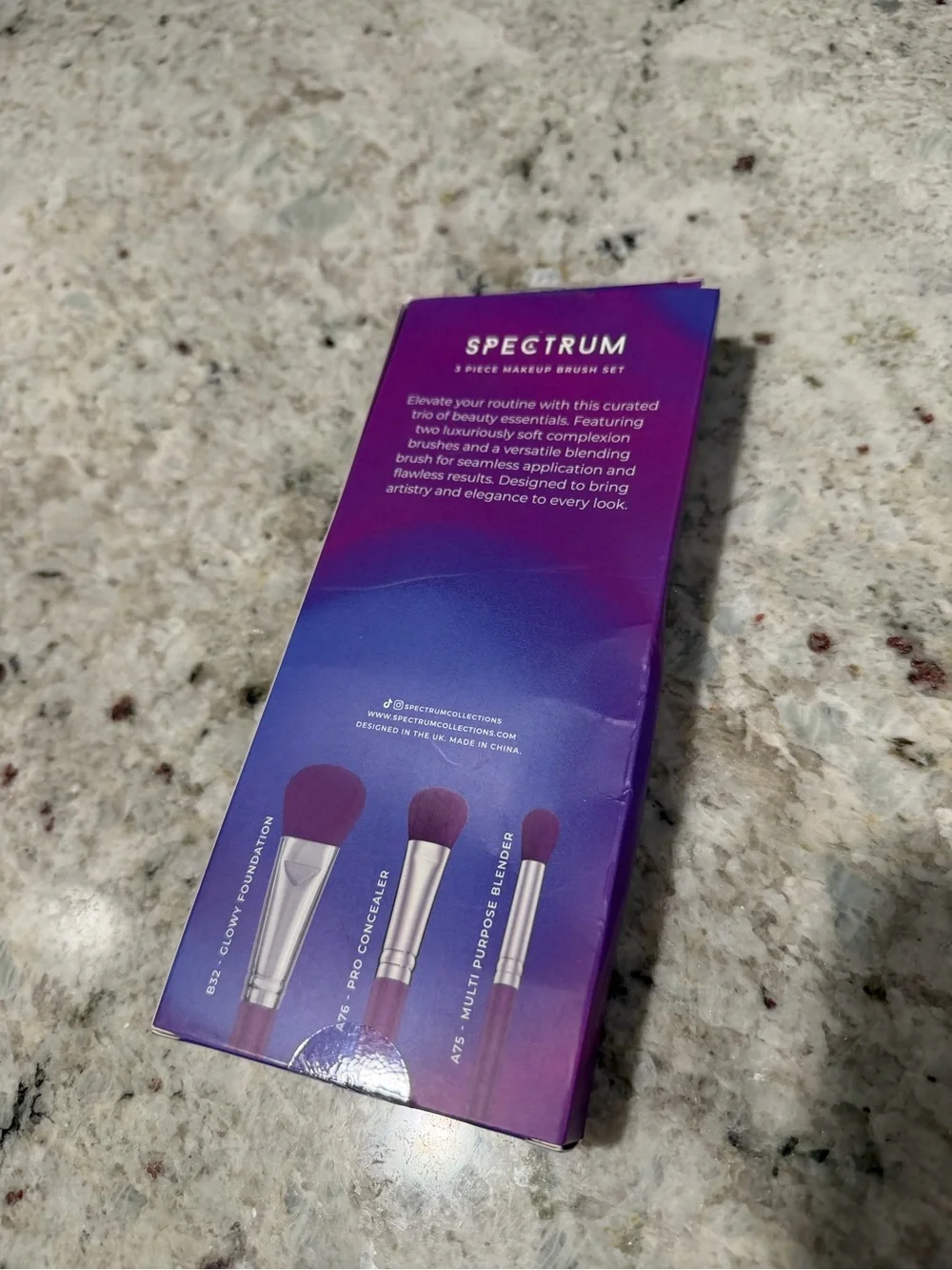 3-Piece Purple Makeup Brush Set